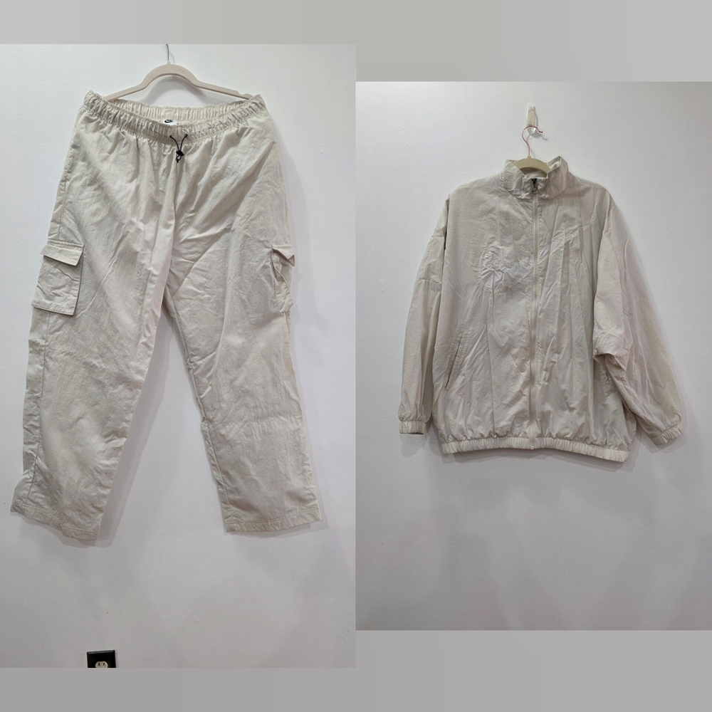 Nike Women's Cream Track Pants and Jacket Set